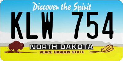 ND license plate KLW754