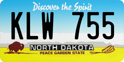 ND license plate KLW755