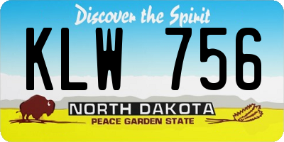 ND license plate KLW756