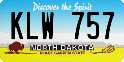 ND license plate KLW757