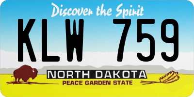 ND license plate KLW759
