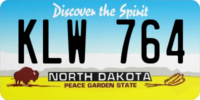 ND license plate KLW764