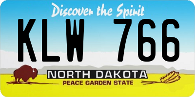 ND license plate KLW766