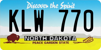 ND license plate KLW770