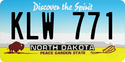 ND license plate KLW771