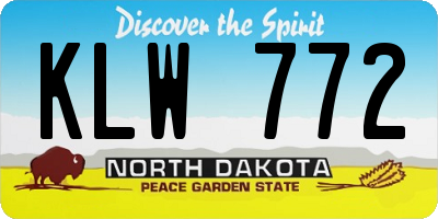 ND license plate KLW772