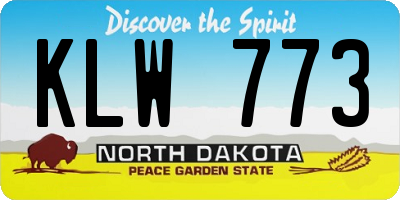 ND license plate KLW773