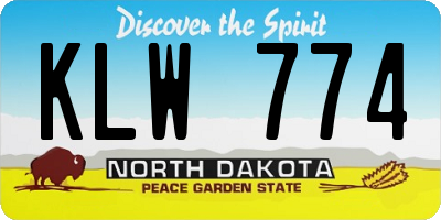 ND license plate KLW774