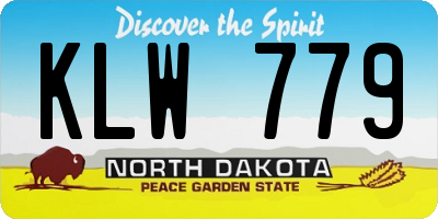 ND license plate KLW779