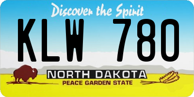 ND license plate KLW780