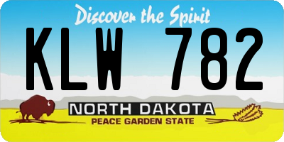 ND license plate KLW782