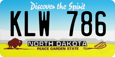 ND license plate KLW786