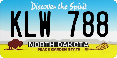 ND license plate KLW788