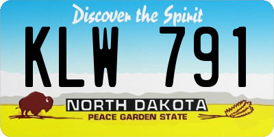 ND license plate KLW791