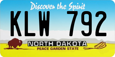 ND license plate KLW792