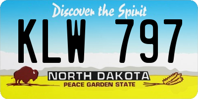 ND license plate KLW797