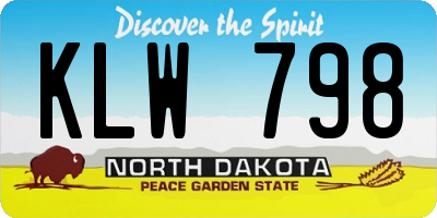 ND license plate KLW798