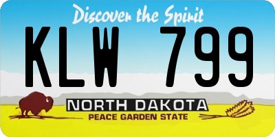 ND license plate KLW799