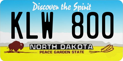 ND license plate KLW800