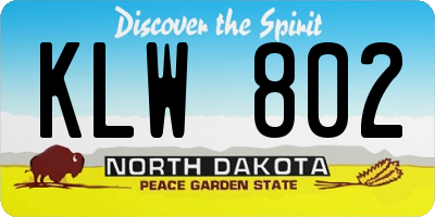 ND license plate KLW802