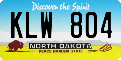 ND license plate KLW804