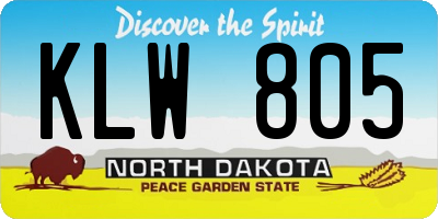 ND license plate KLW805