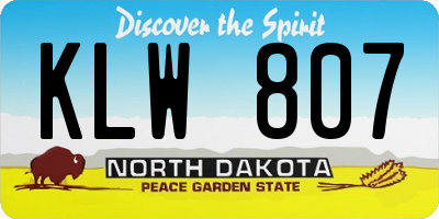 ND license plate KLW807
