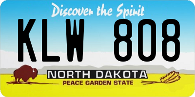 ND license plate KLW808