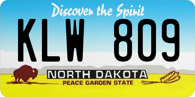ND license plate KLW809