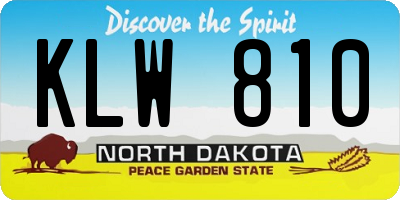 ND license plate KLW810