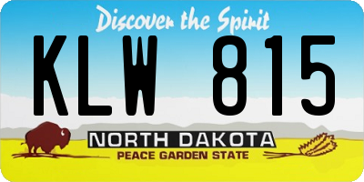 ND license plate KLW815