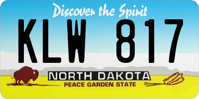 ND license plate KLW817