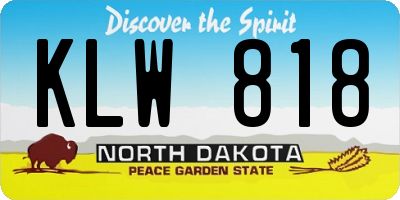 ND license plate KLW818