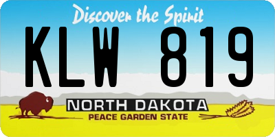 ND license plate KLW819