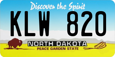 ND license plate KLW820