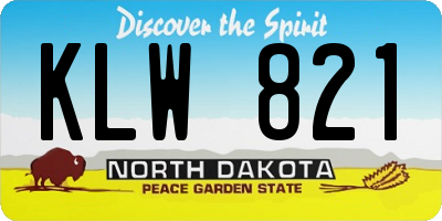 ND license plate KLW821