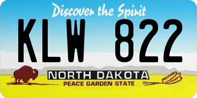 ND license plate KLW822
