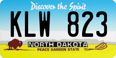 ND license plate KLW823