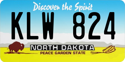 ND license plate KLW824