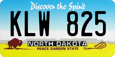 ND license plate KLW825
