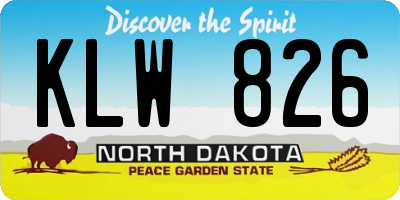 ND license plate KLW826