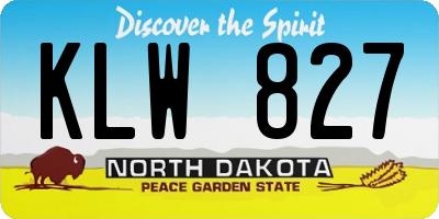 ND license plate KLW827