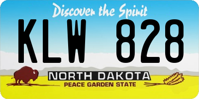 ND license plate KLW828