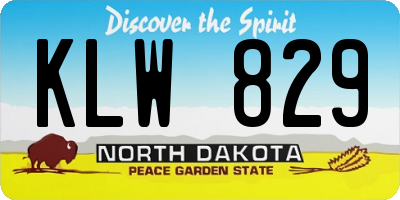 ND license plate KLW829