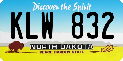 ND license plate KLW832