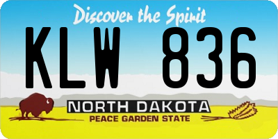 ND license plate KLW836