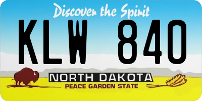 ND license plate KLW840