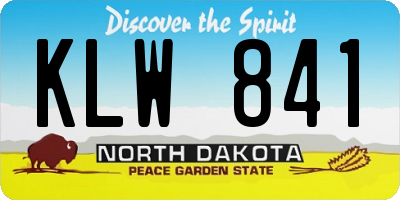 ND license plate KLW841