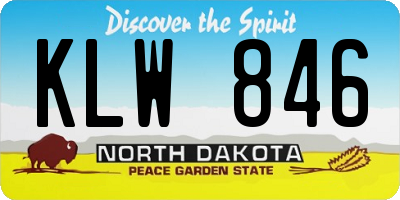 ND license plate KLW846