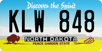 ND license plate KLW848